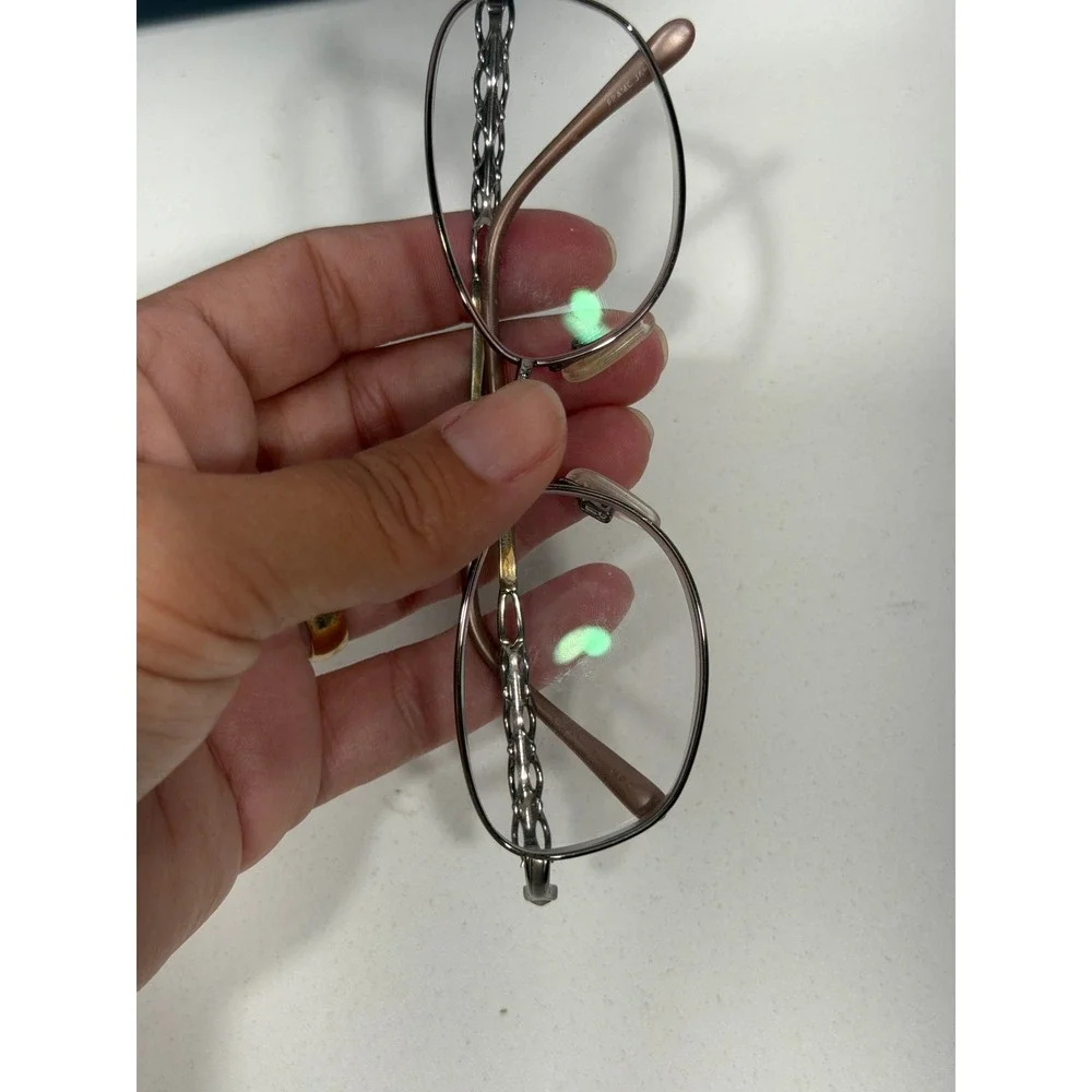 Tura Mod 939 VIO‎ Oval Eyeglasses frames Violet Metal Chain Link 51-17-135 Case